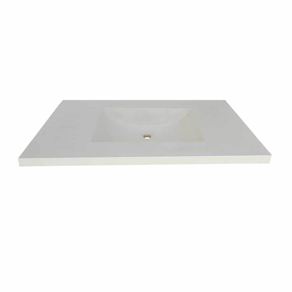 Native Trails 36'' Palomar Vanity Top with Integral Bathroom Sink in Pearl-Single faucet hole