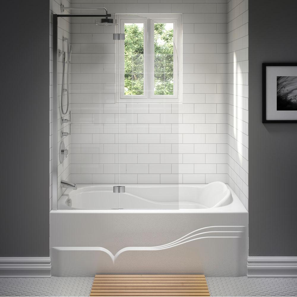 Neptune DAPHNE bathtub 32x60 with Tiling Flange and Skirt, Right drain, Whirlpool, Black