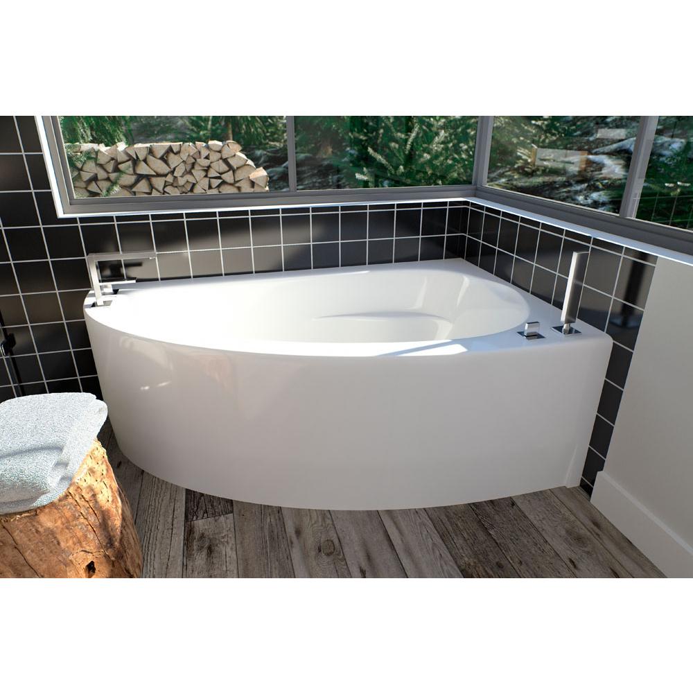 Neptune WIND bathtub 36x60 with Tiling Flange and Skirt, Right drain, Activ-Air, Black