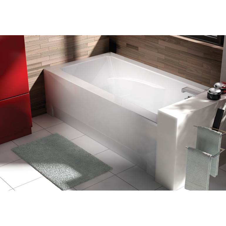Oceania Baths City 60 x 30, Alcove Soaking Bathtub, Glossy White