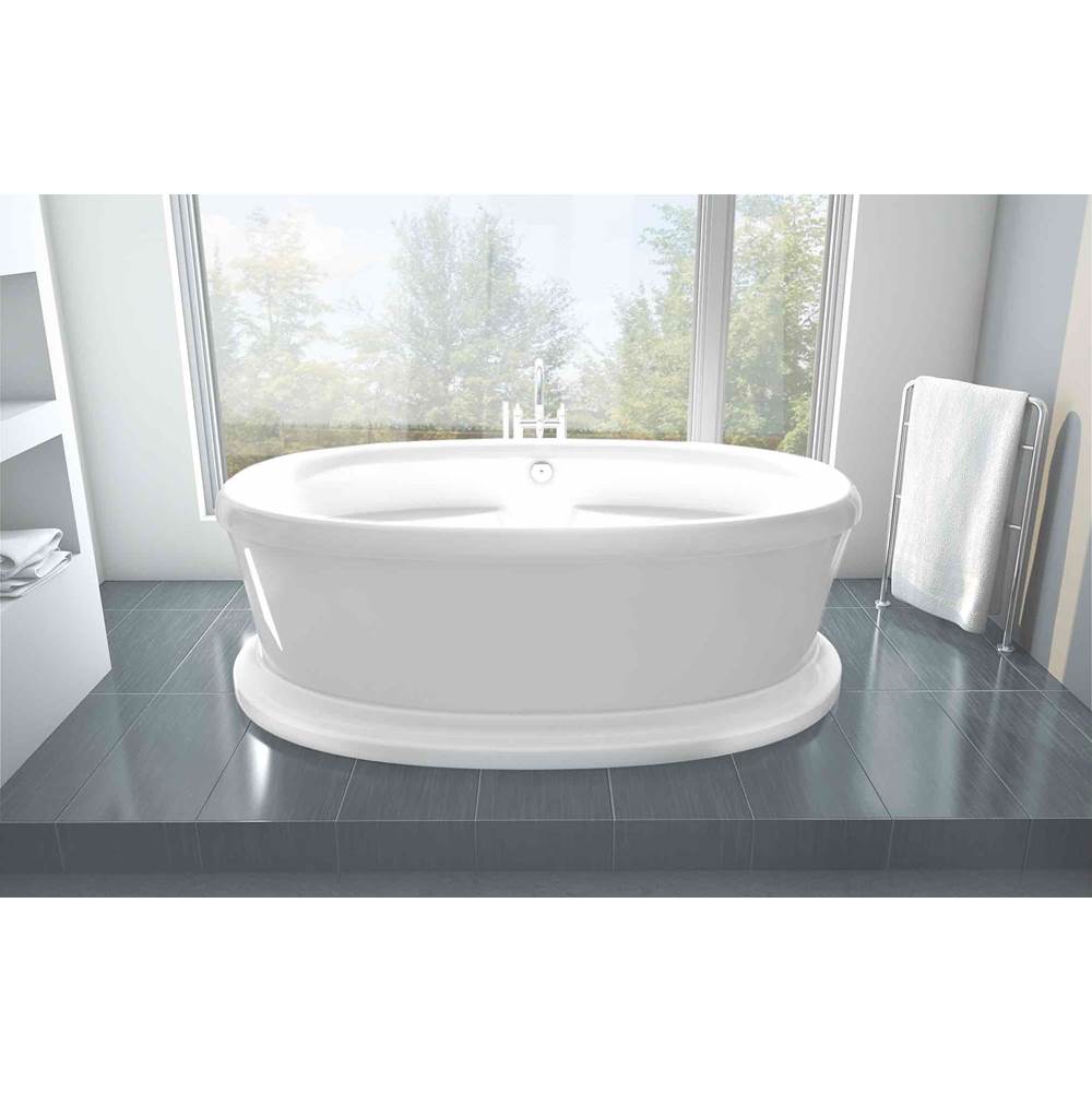 Oceania Baths Legende Freestanding 71 x 41,5, AeroMassage Bathtub, Glossy White