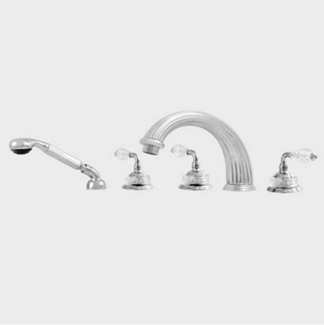 Sigma Roman Tub Set TRIM with Deckmount Handshower LUXEMBOURG UNCOATED POLISHED BRASS .33