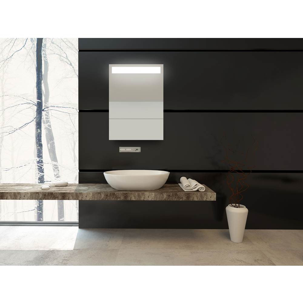 SIDLER® Diamando™ LED Single Mirror Door with 1 built-in outlet Right hinge W 23 1/4'' / H 32'' / D 4''