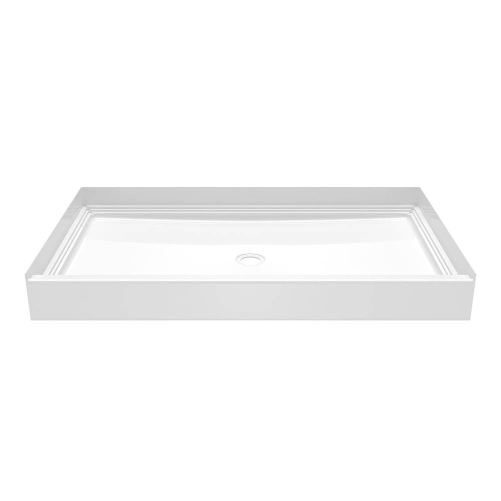 Swan VP6034CPANNS Solid Surface Alcove Shower Pan with Center Drain in White