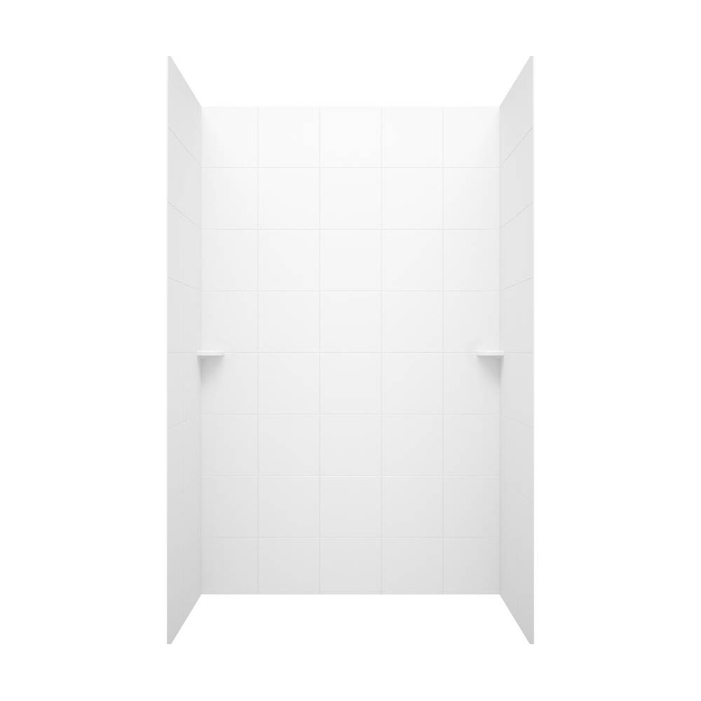Swan SQMK96-3636 36 x 36 x 96 Swanstone® Square Tile Glue up Shower Wall Kit in White