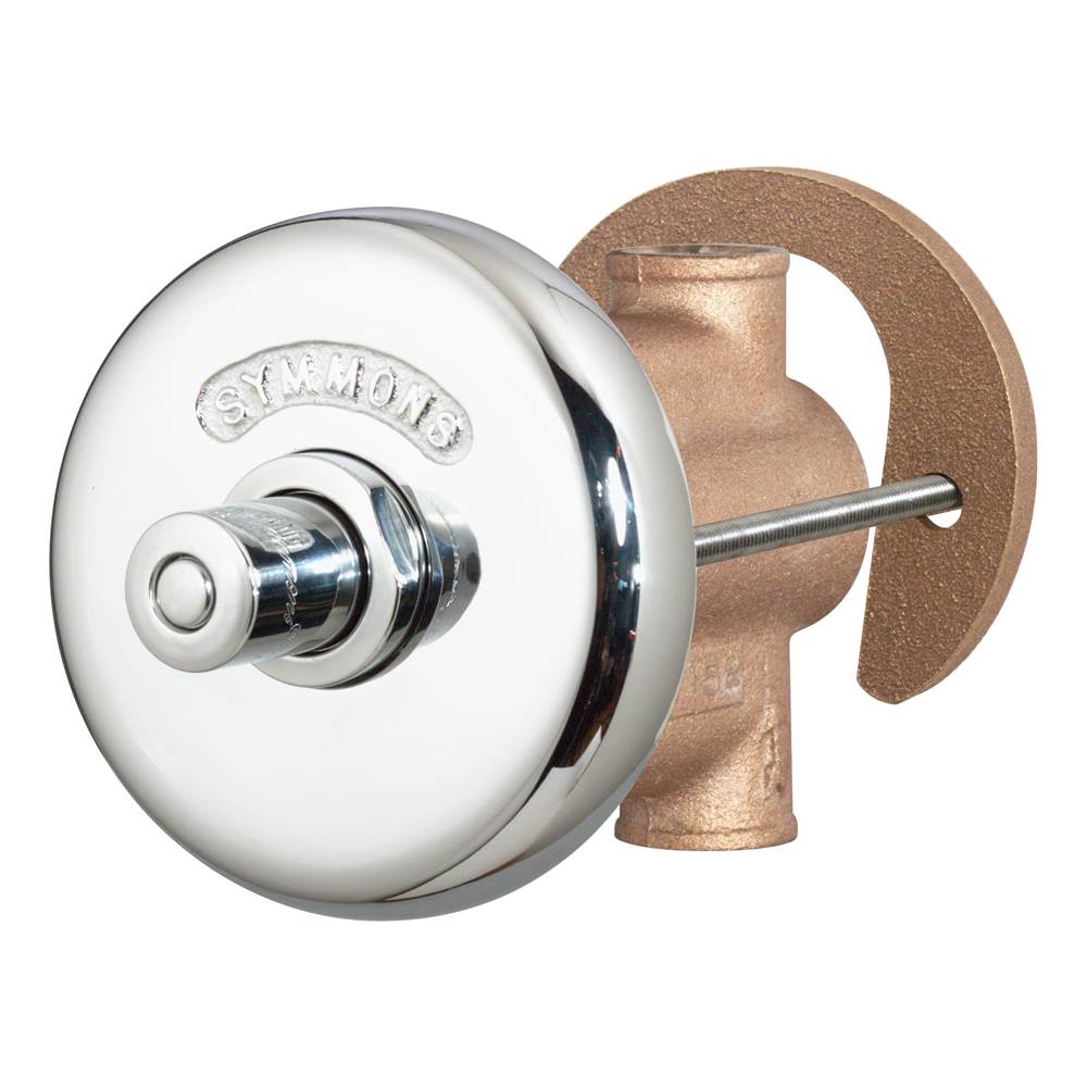 Symmons Showeroff Single Push-Button Metering Valve Trim with Rear Mounting Escutcheon (Valve Not Included)