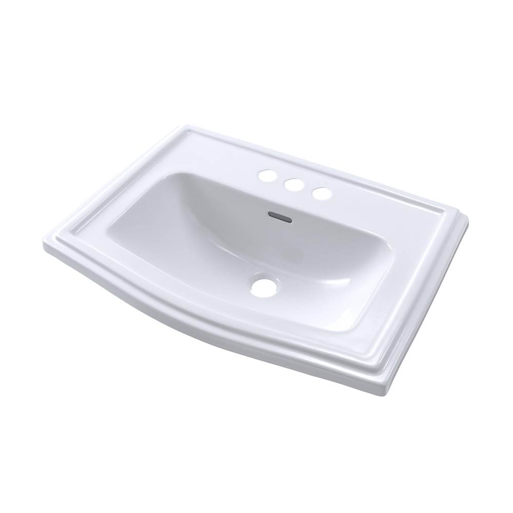 TOTO Toto® Clayton® Rectangular Self-Rimming Drop-In Bathroom Sink For 4 Inch Center Faucets, Cotton White