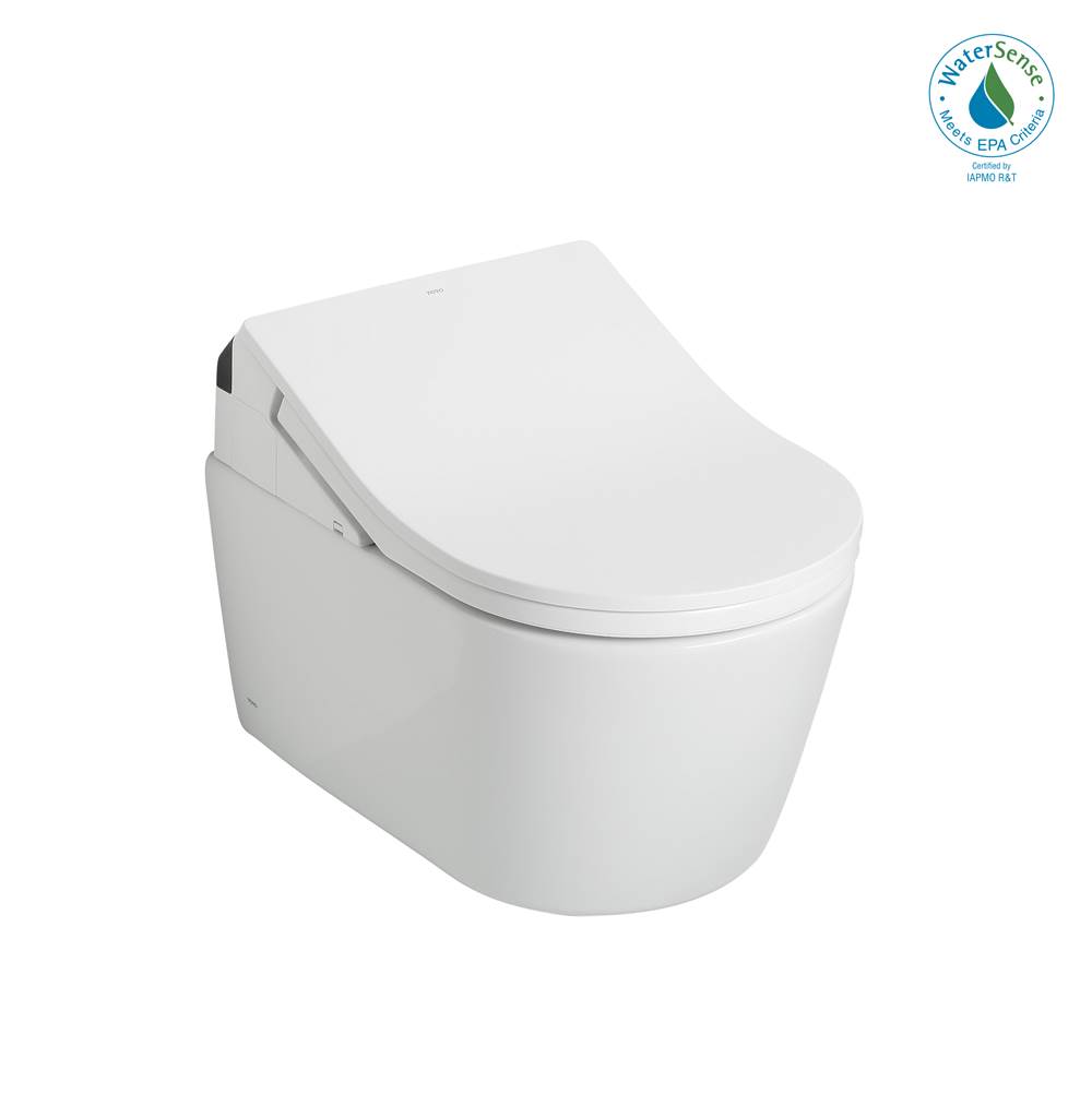 TOTO Toto® Washlet®+ Rp Wall-Hung D-Shape Toilet With Rx Bidet Seat And Duofit® In-Wall 1.28 And 0.9 Gpf Dual-Flush Tank System, Matte Silver