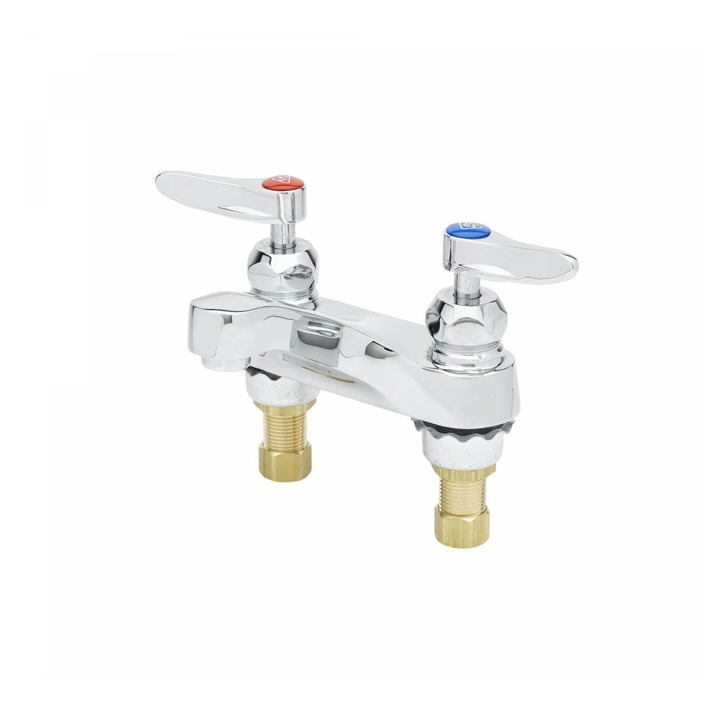 T&S Brass Lavatory Faucet, 4'' Deck Mount, Ceramas, 0.5 GPM Non-Aerated Outlet, Lever Handles