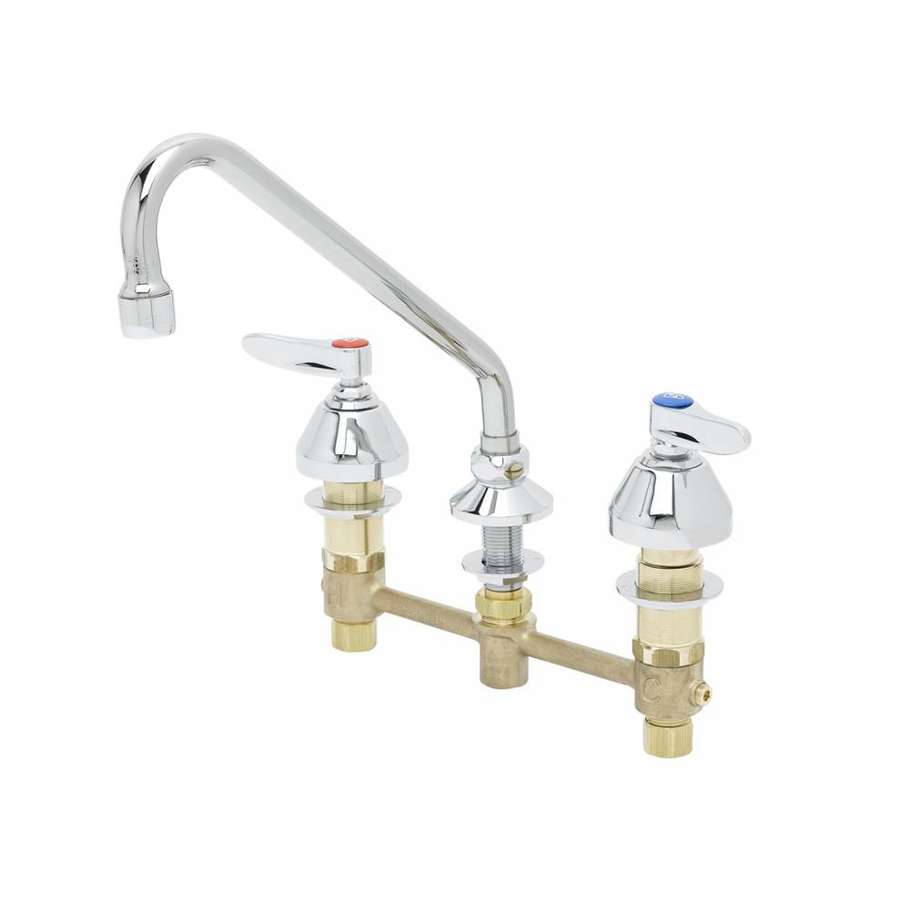 T&S Brass Lav Faucet, Concealed Bdy, 8'' Cntrs, Comp Cart, Lever Hndls, 9'' Swing Nozl, 2.2 gpm