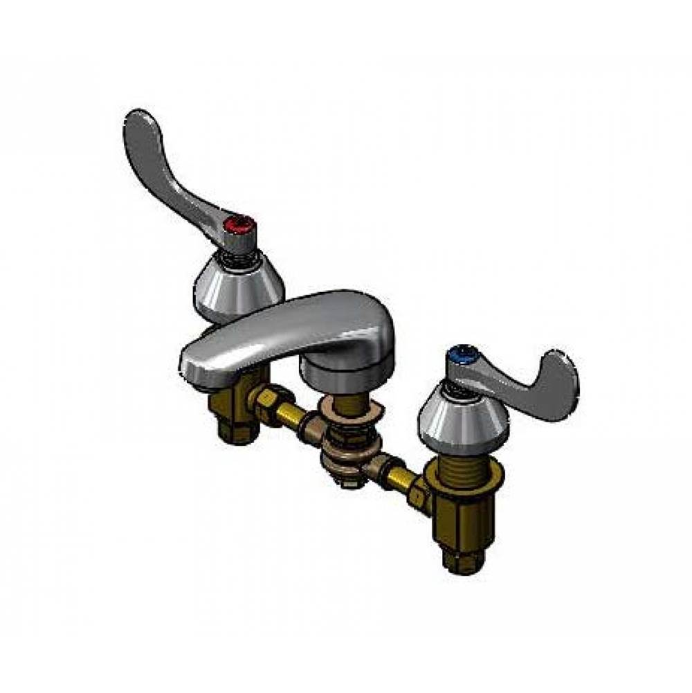 T&S Brass Lavatory Faucet, Concealed Body, Swivel Joint, 8'' Centers, Cast Spout, 4'' Handles, Aerator