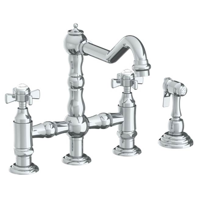 Watermark Deck Mounted Bridge Kitchen Faucet with Side Spray