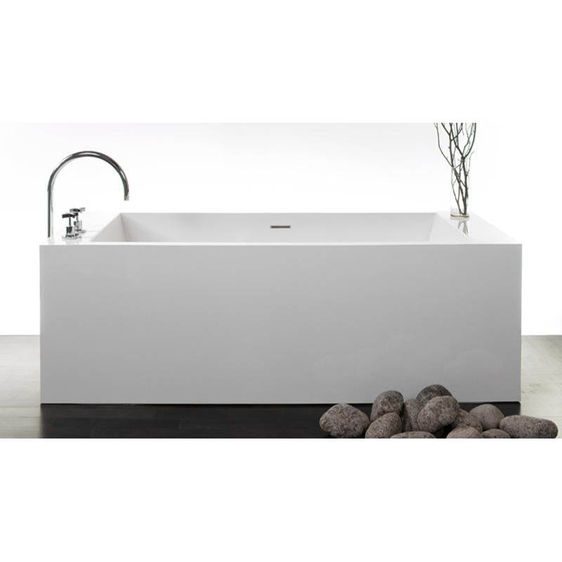 WETSTYLE CUBE BATH 72 X 31 X 24 - 3 WALLS - BUILT IN MB O/F and DRAIN - WHITE TRUE HIGH GLOSS