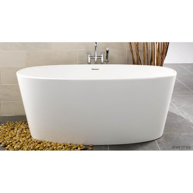 WETSTYLE Ove Bath 66.25 X 30 X 24.75 - Fs - Built In Pc O/F & Drain - White True High Gloss