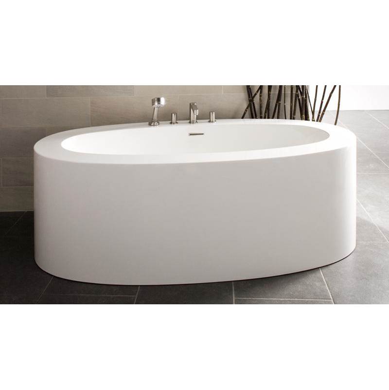 WETSTYLE Ove Bath 72 X 36 X 24 - Fs - Built In Nt O/F & Pc Drain - Copper Conn - White True High Gloss