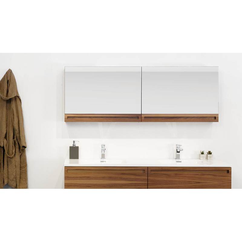 WETSTYLE Furniture Element Rafine - Lift-Up Mirrored Cabinet 72 X 21 3/4 X 6 - Walnut Natural No Calico
