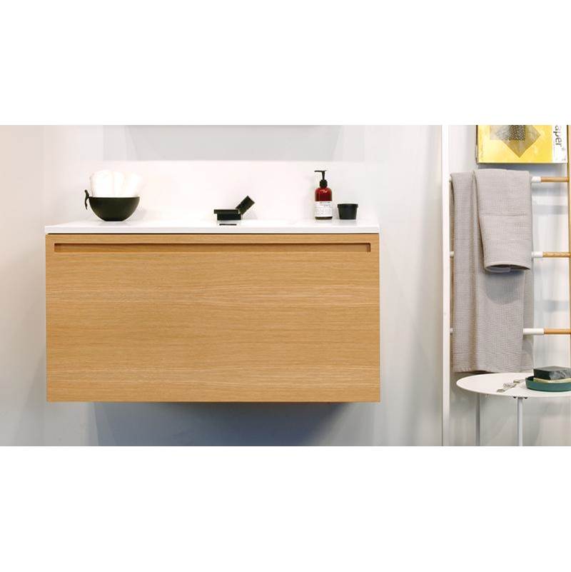 WETSTYLE Furniture Element Rafine - Vanity Wall-Mount 30 X 22 - 2 Drawers, Horse Shoe Drawers - Mozambique