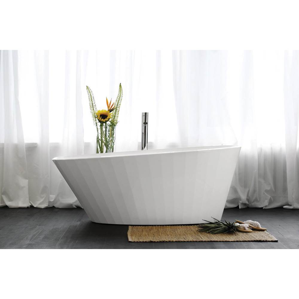 WETSTYLE Couture Bath 65.5 X 33.75 X 25 - Fs  - Built In Nt O/F & Wh Drain - White Matte