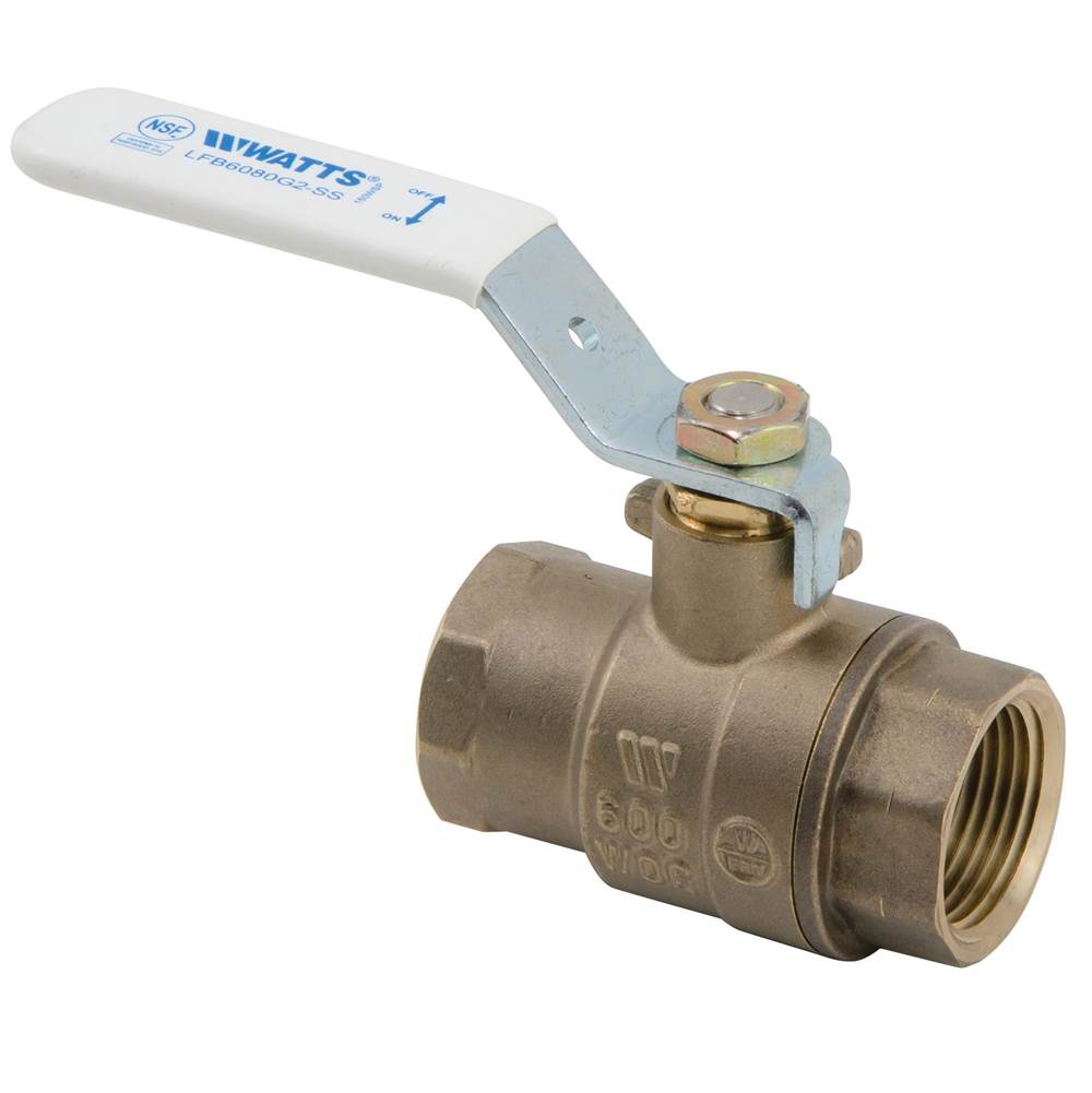 Watts 3/4 IN 2-Piece Full Port Lead Free Bronze Ball Valve, Stainless Steel Ball and Stem, NPT End Connections