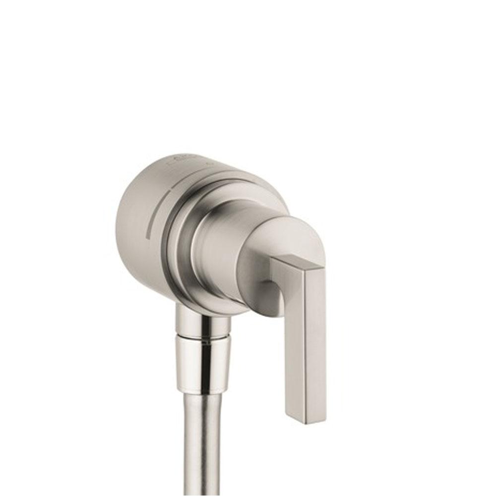 Axor Citterio Wall Outlet with Check Valves and Volume Control, Lever Handle in Brushed Nickel