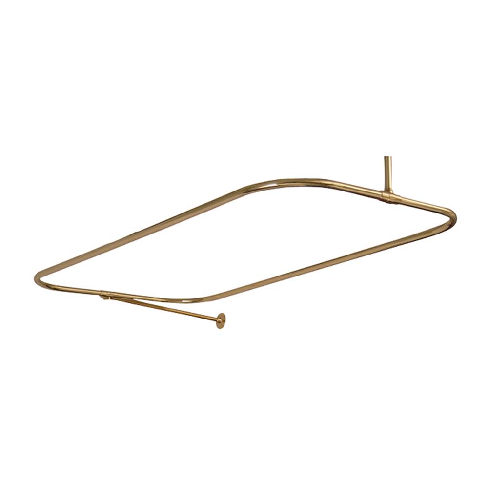 Barclay Rectangular Shower Rod, w/Side Sprt, 54 x 24'', Polish Brass