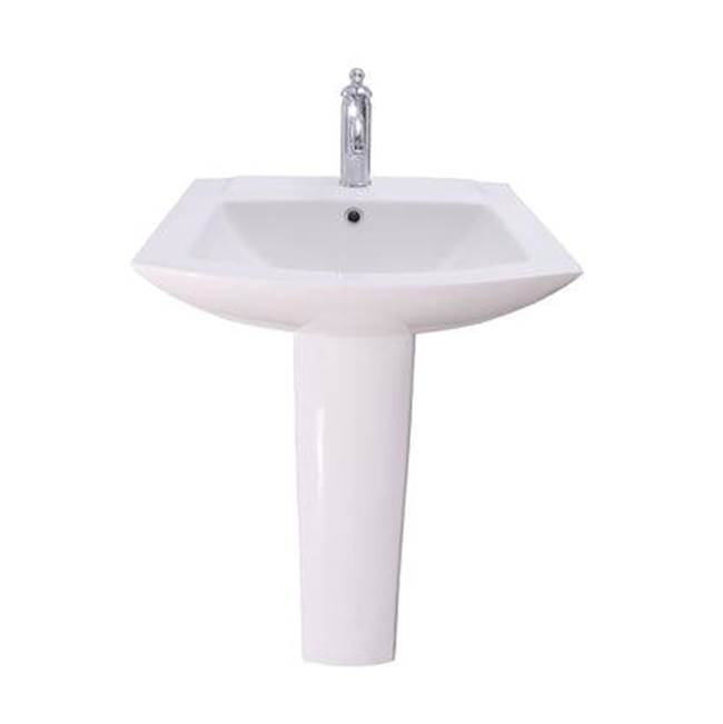 Barclay Burke Pedestal for 6'' CCHole, Overflow, White
