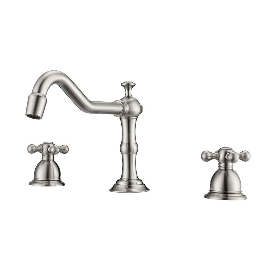 Barclay Roma 8''cc Lav Faucet, withHoses, Metal Cross Handles, BN