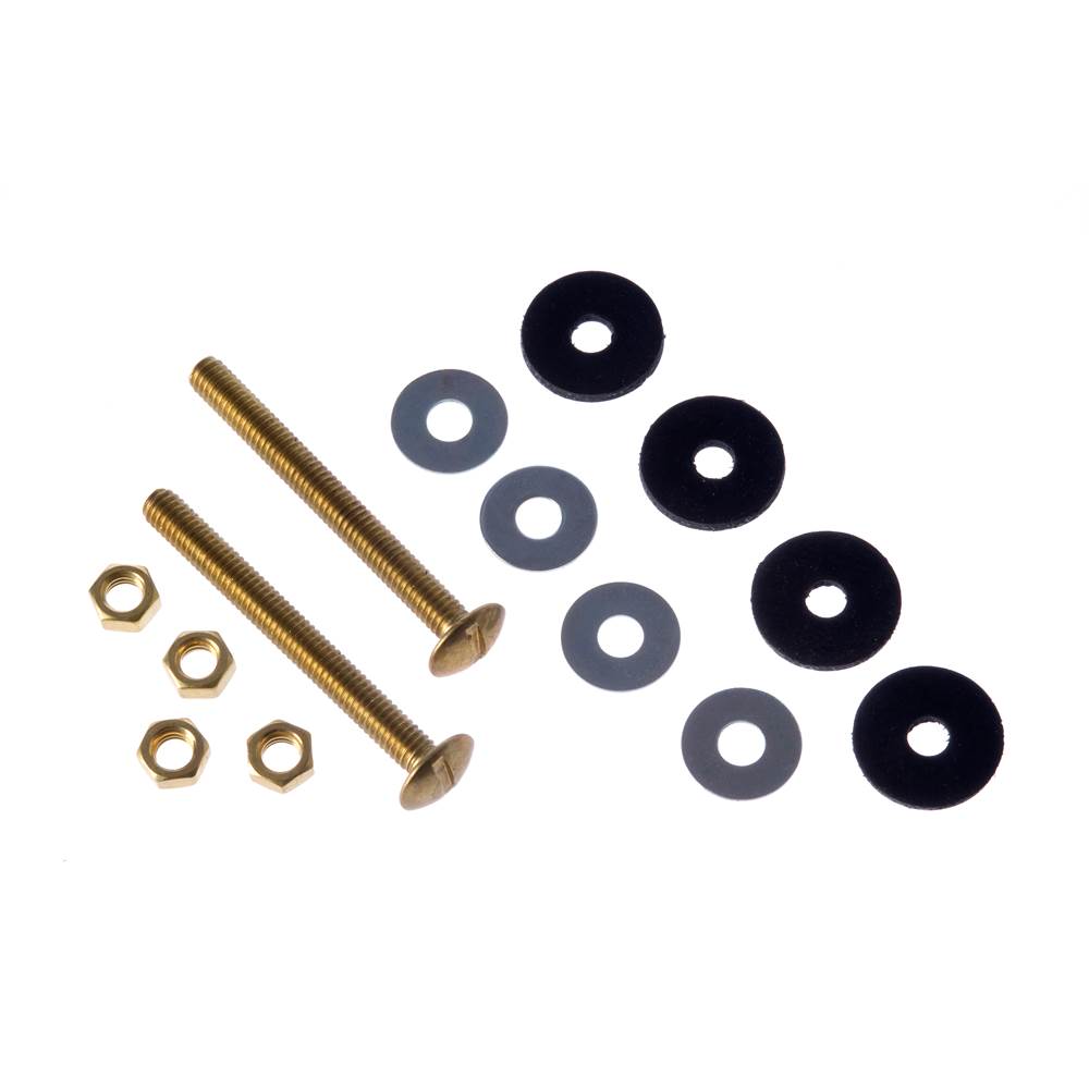 Black Swan 5/16'' x 3'' Tank-To-Bowl Bolt Kit With Hex Nuts-Brass