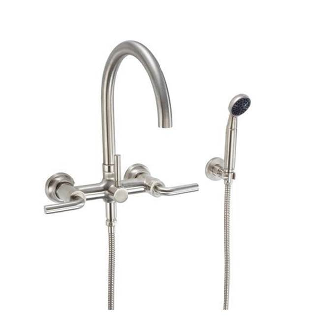 California Faucets Industrial Wall Mount Tub Filler - Low Quad Spout