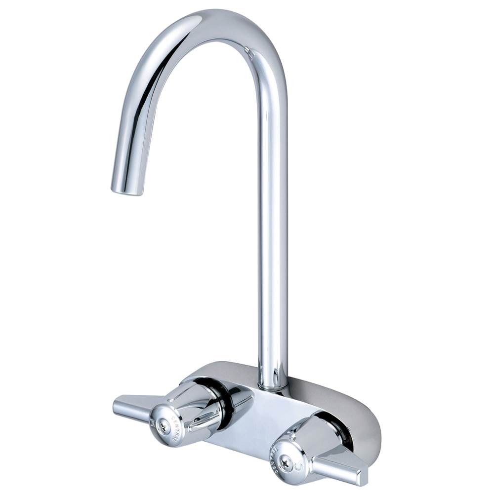 Central Brass LEG TUB-3-3/8'' TWO CANOPY HDLS 9-7/16'' HIGH AND 4-1/4'' REACH GOOSENECK SPT-PC