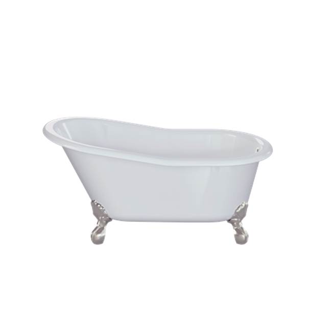 Crosswater London Belgravia Slipper Freestanding Footed Bathtub (With Polished Nickel Claw Feet)