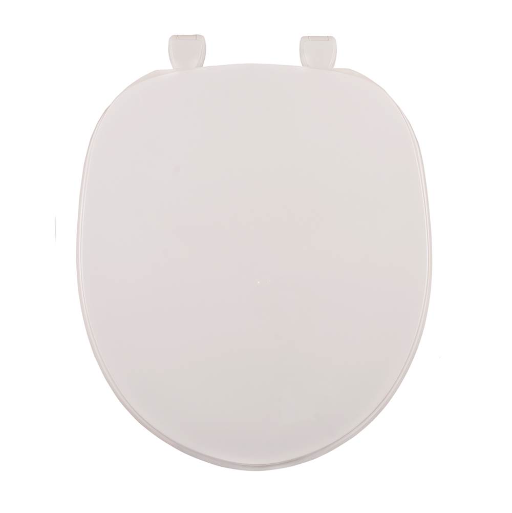 Centoco Deluxe Plastic Toilet Seat, Closed Front With Cover, White, Regular Bowl