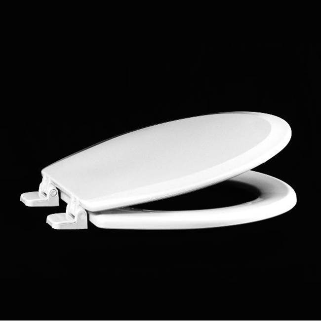 Centoco Deluxe Molded Wood Toilet Seat, Closed Front With Cover, Slow Close Feature, White, Regular Bowl.