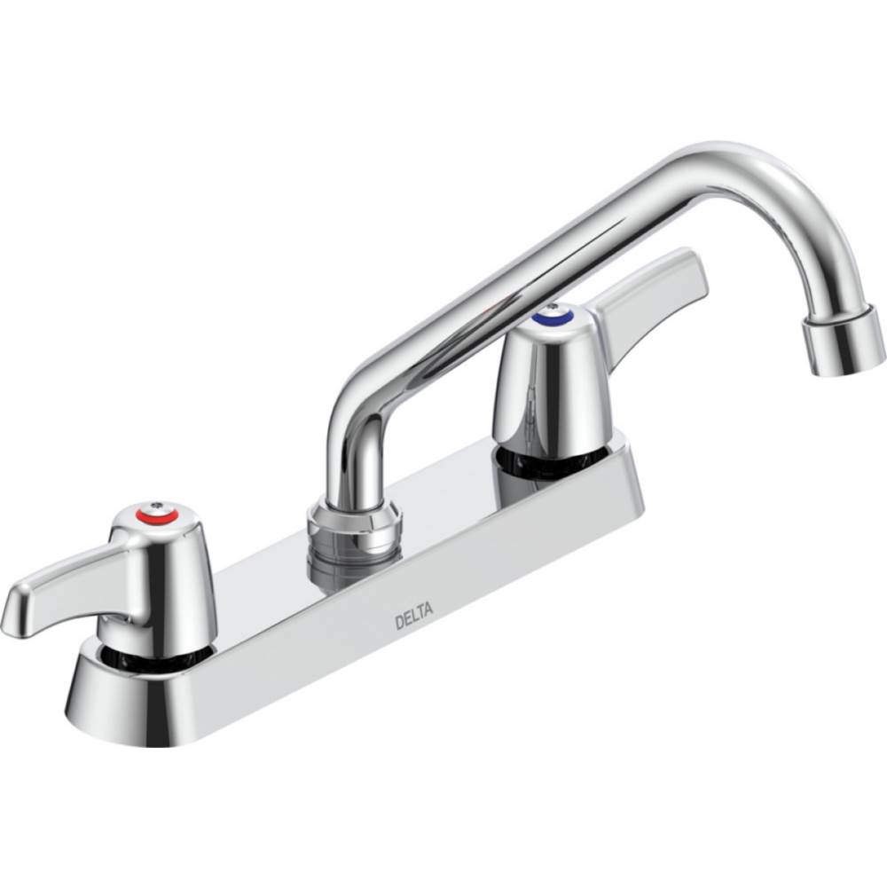 Delta Commercial Commercial 26C3: Two Handle 8'' Cast Deck Mount Faucet