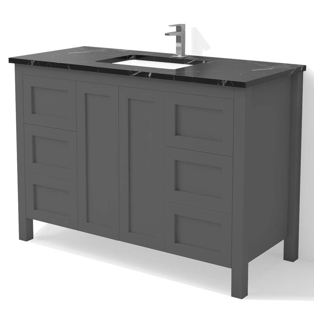 DM Bath 48'' Freestanding Vanity Cabinet, Iron Grey, Shaker