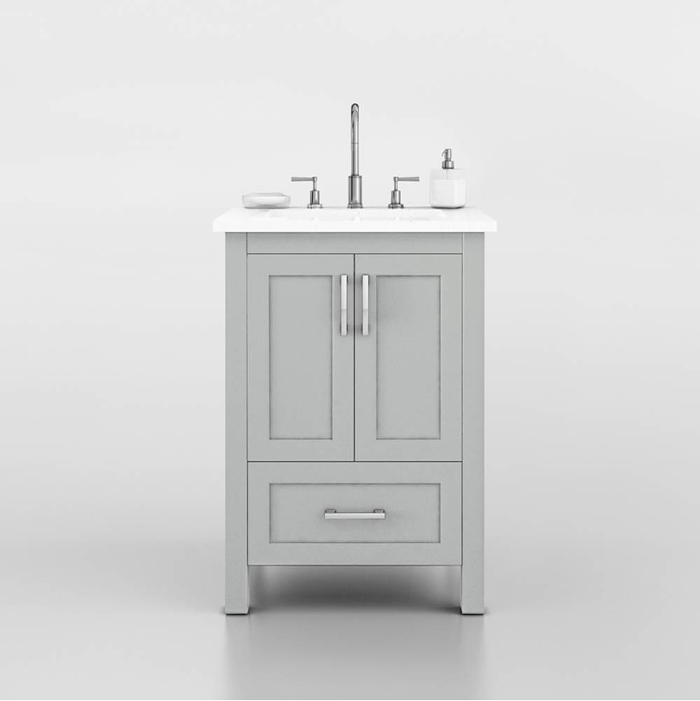 DM Bath 24'' Freestanding Vanity Cabinet, Designer White, Slab
