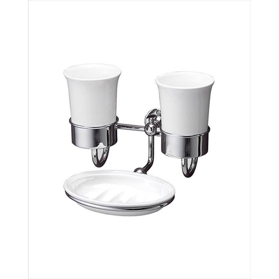Devon & Devon Twin Ceramic Cup And Soap Dish Holder