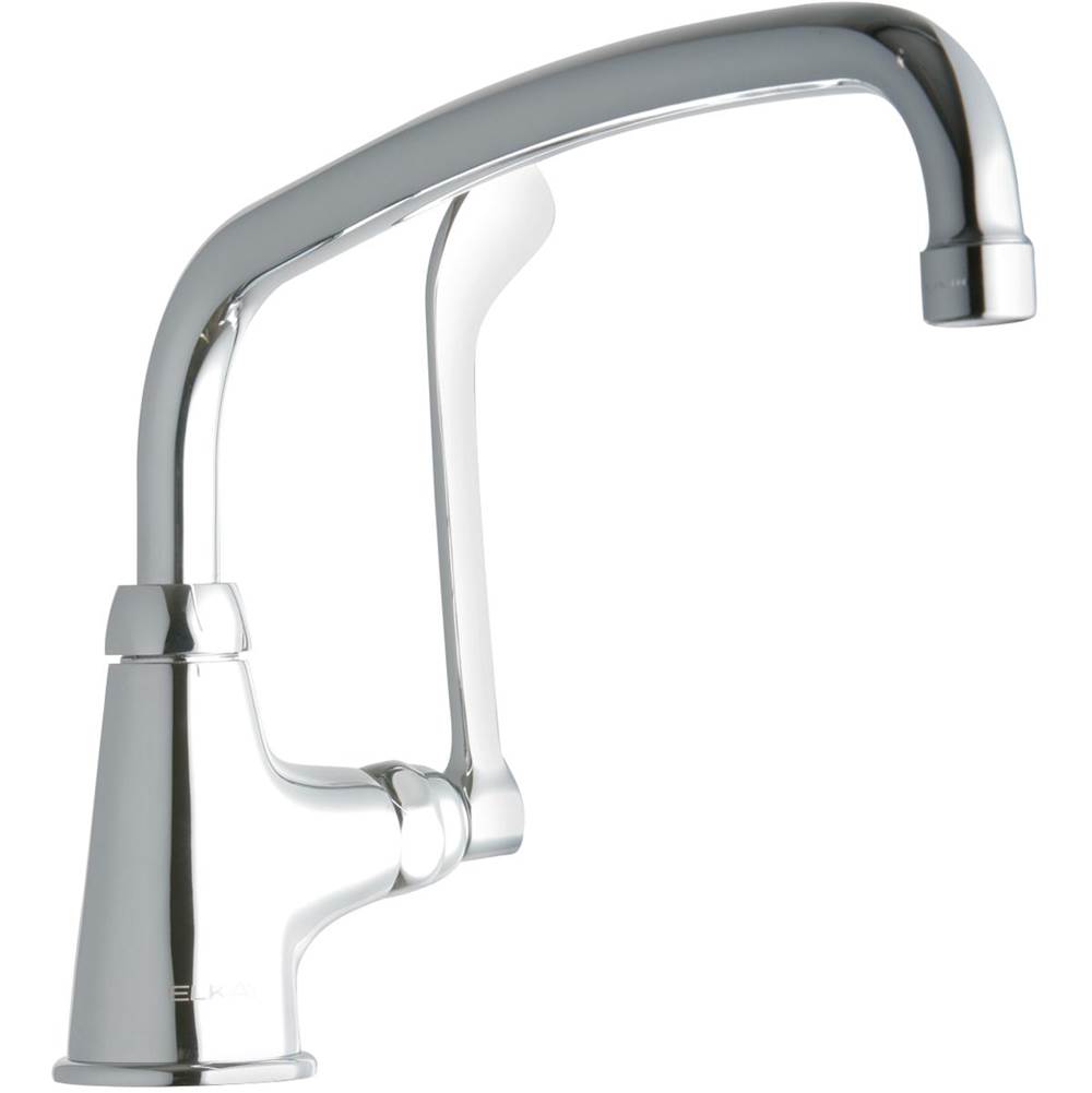 Elkay Single Hole with Single Control Faucet with 14'' Arc Tube Spout 6'' Wristblade Handles Chrome