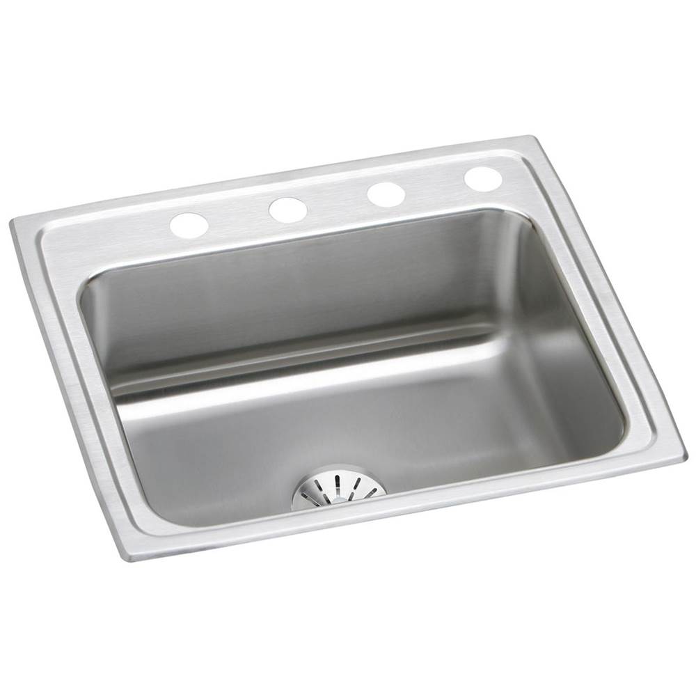 Elkay Lustertone Classic Stainless Steel 25'' x 21-1/4'' x 7-7/8'', MR2-Hole Single Bowl Drop-in Sink with Perfect Drain