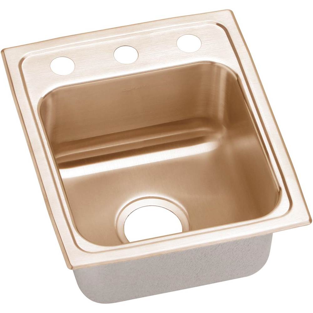 Elkay CuVerro Antimicrobial Copper 13'' x 16'' x 4'', Single Bowl Drop-in ADA Sink