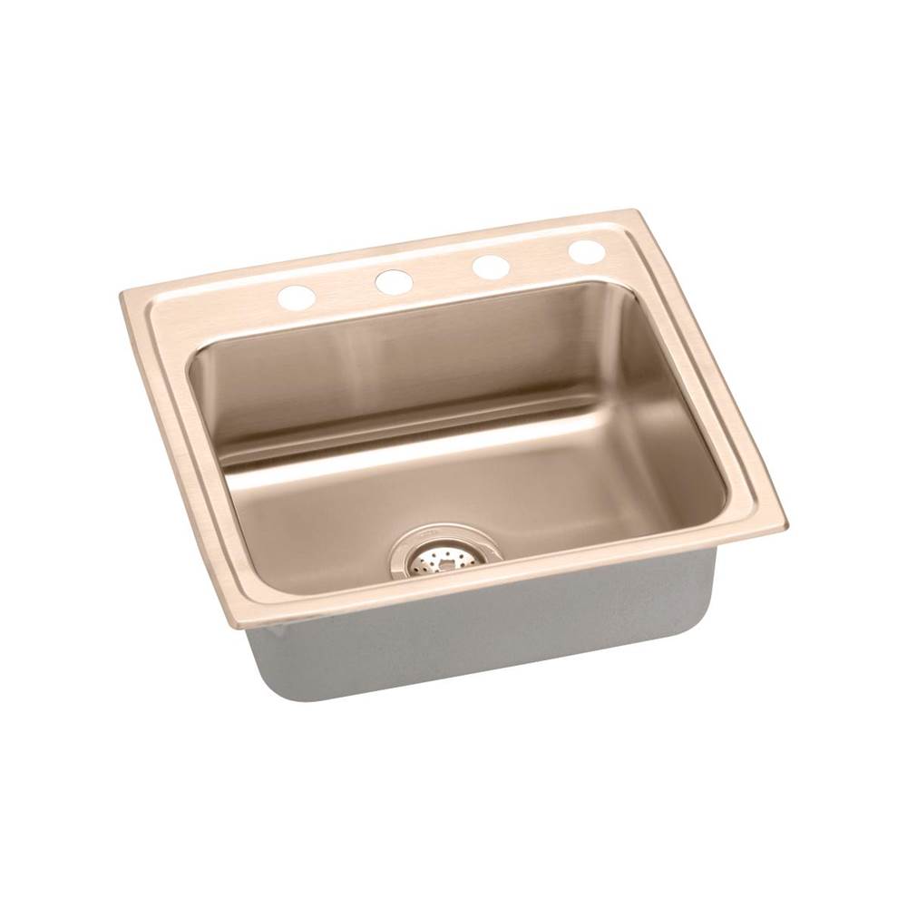 Elkay CuVerro Antimicrobial Copper 22'' x 19-1/2'' x 6'', Single Bowl Drop-in ADA Sink