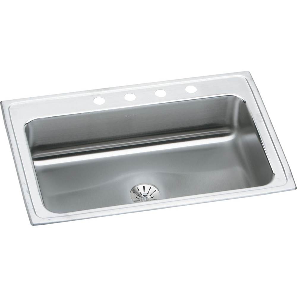 Elkay Lustertone Classic Stainless Steel 33'' x 22'' x 7-5/8'', Single Bowl Drop-in Sink with Perfect Drain and Quick-clip