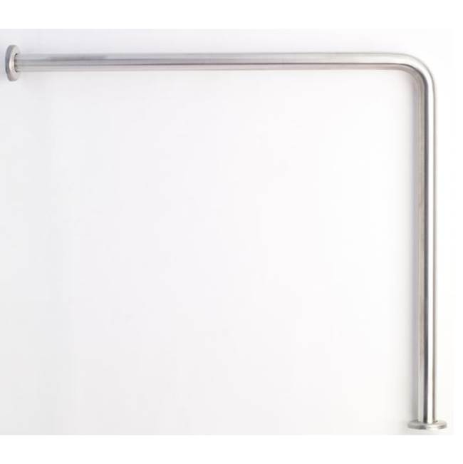 Elcoma 1.5'' Diameter Wall To Floor Safety Bars - Stainless Steel