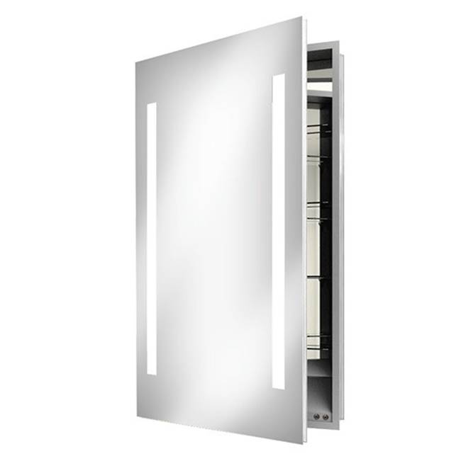 Electric Mirror Ascension 23.25w x 36h Lighted Mirrored Cabinet with Keen - Left hinged