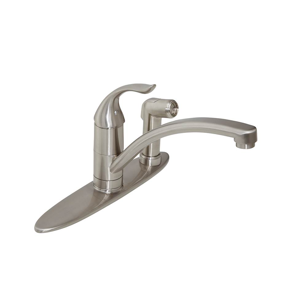 Gerber Plumbing Viper 1H Kitchen Faucet w/ Spray on Deck 1.75gpm Aeration/2.2gpm Spray Stainless Steel
