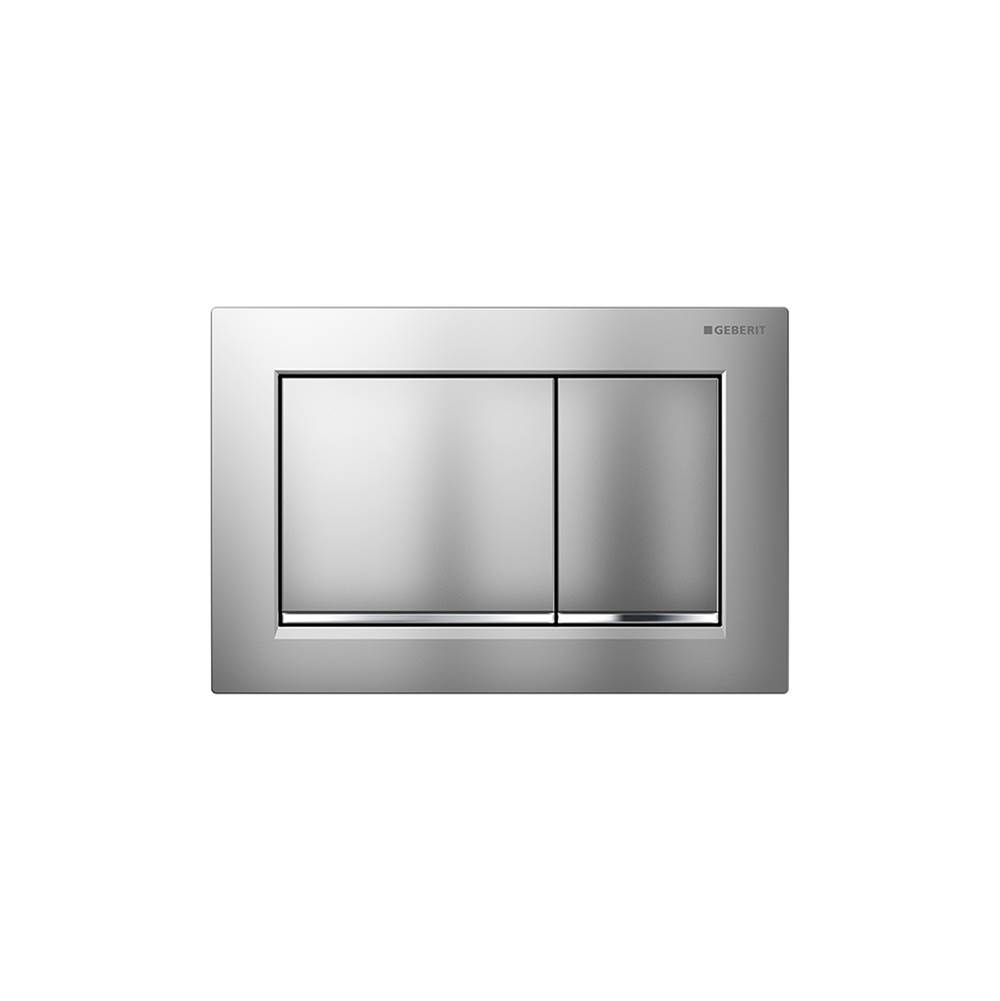 Geberit Geberit actuator plate Omega30 for dual flush: matt chrome-coated, easy-to-clean coated, bright chrome-plated