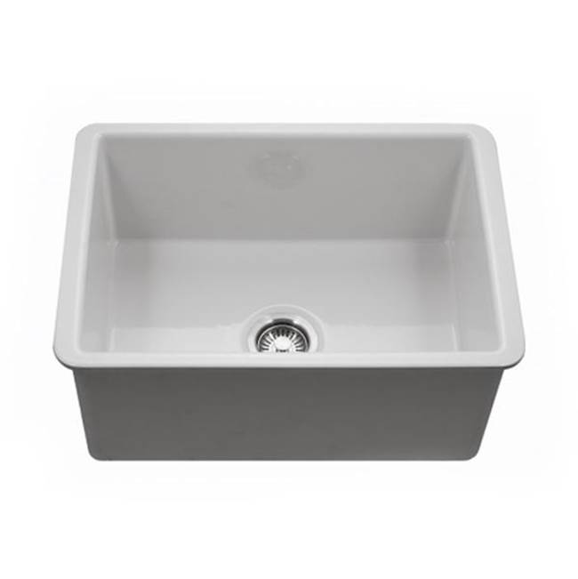 Hamat Undermount Fireclay Single Bowl Kitchen Sink, White