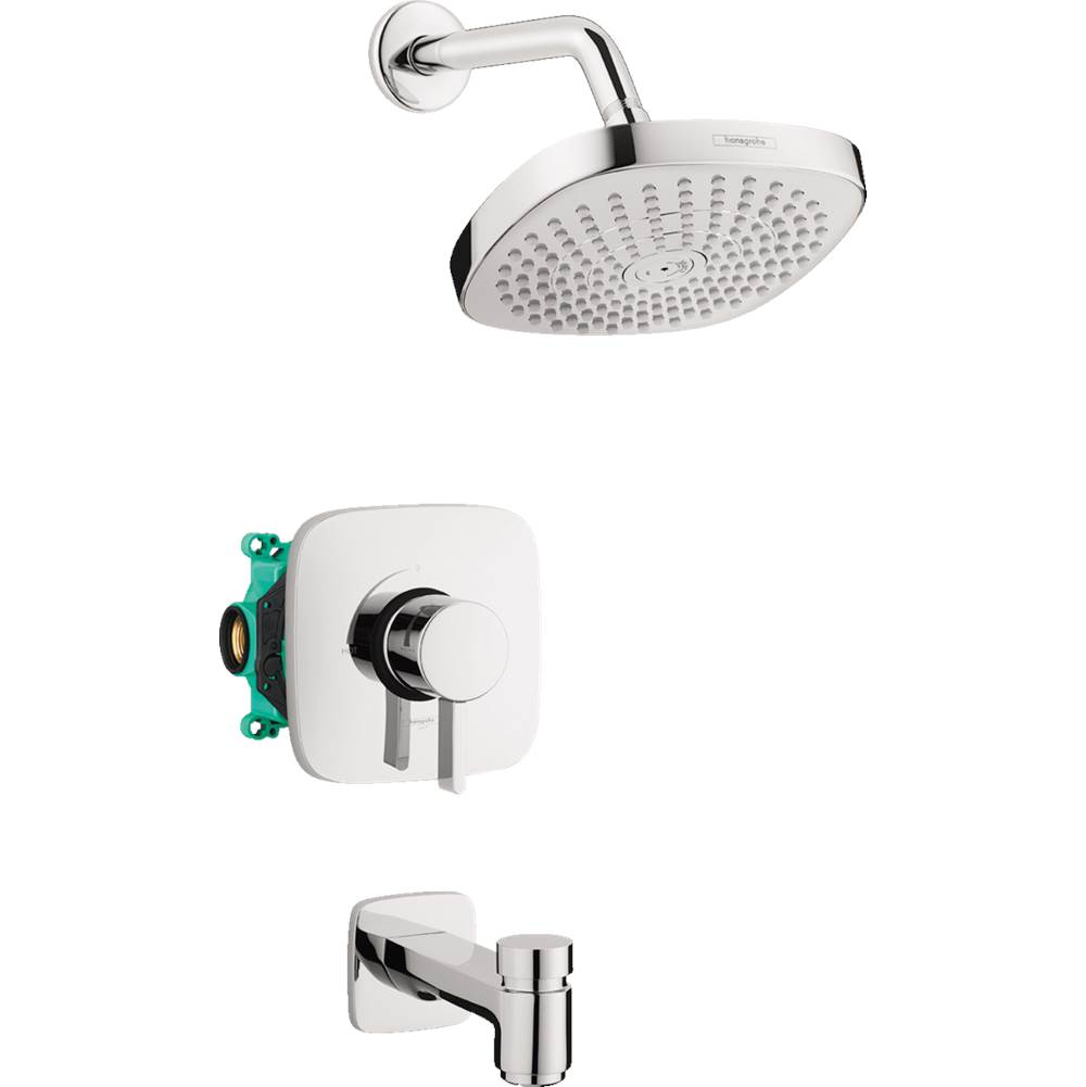 Hansgrohe Croma Select E Pressure Balance Tub/Shower Set with Rough, 2.0 GPM  in Chrome
