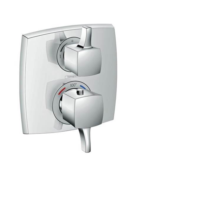 Hansgrohe Ecostat Classic Thermostatic Trim with Volume Control, Square in Chrome