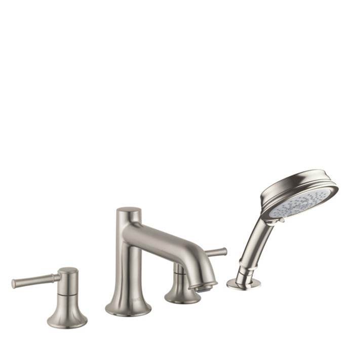 Hansgrohe Talis C 4-Hole Roman Tub Set Trim with 1.8 GPM Handshower in Brushed Nickel